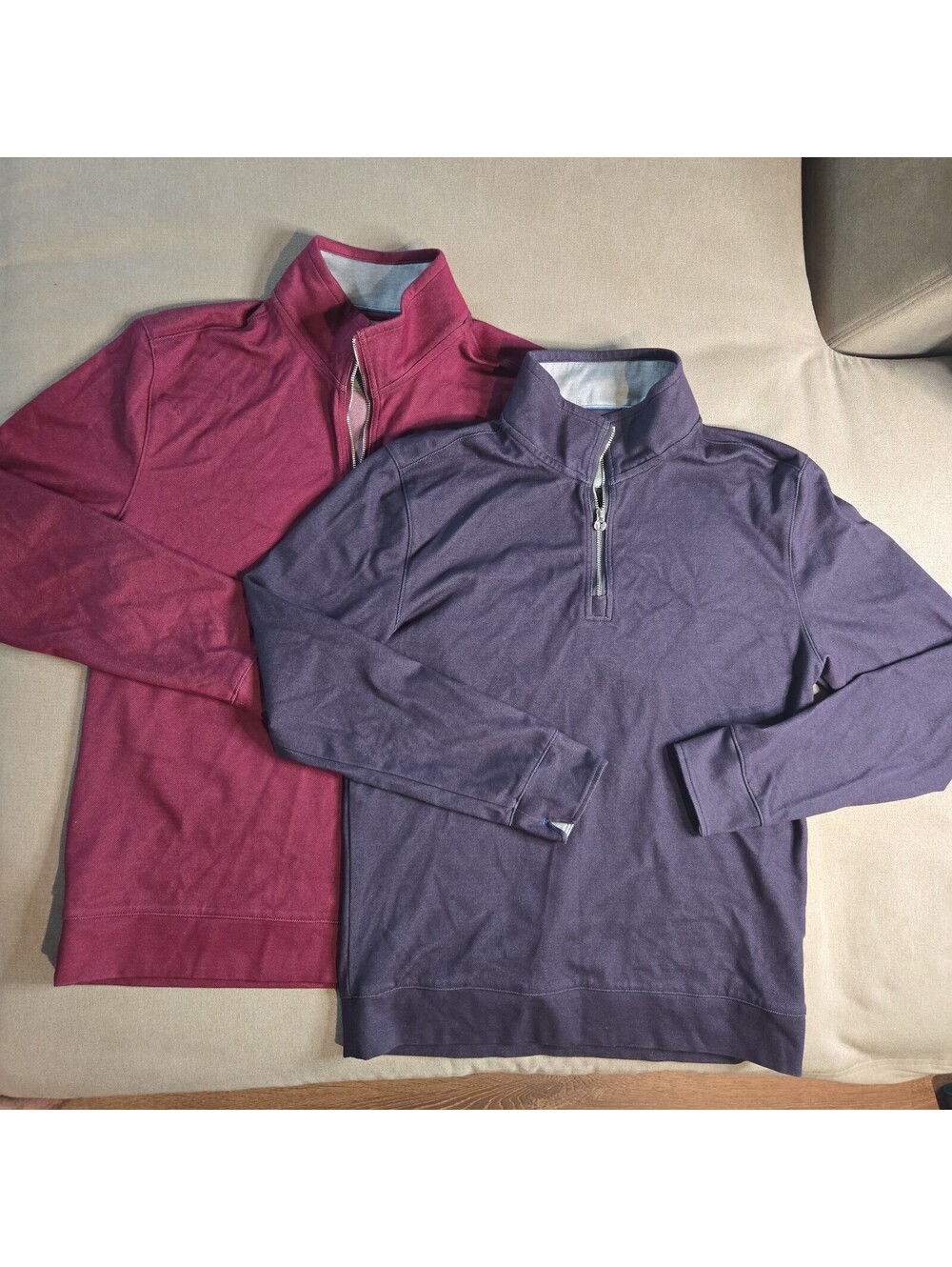 Lot Of 2 Twillory Quarter Zip Pullover Mens M Tailored Fit Performance Stretch